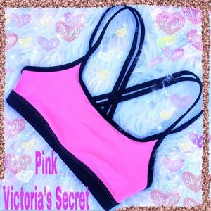 Pink Victoria's Secret Yoga cross back sports bra